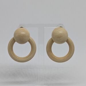 Bohemian Wooden Hoop Earrings Boho Gypsy Jewelry